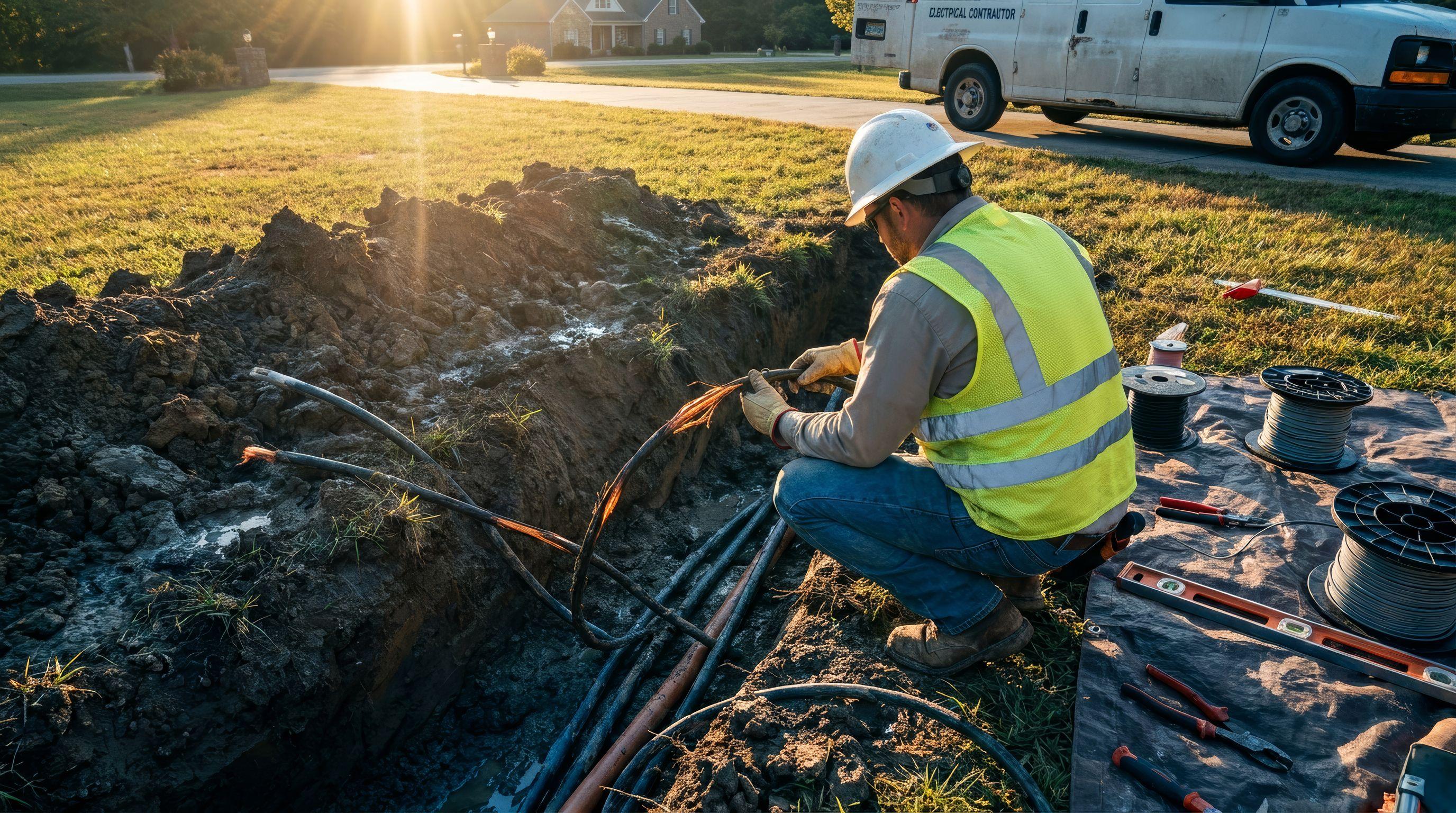 Underground Electrical Service Wire Repair