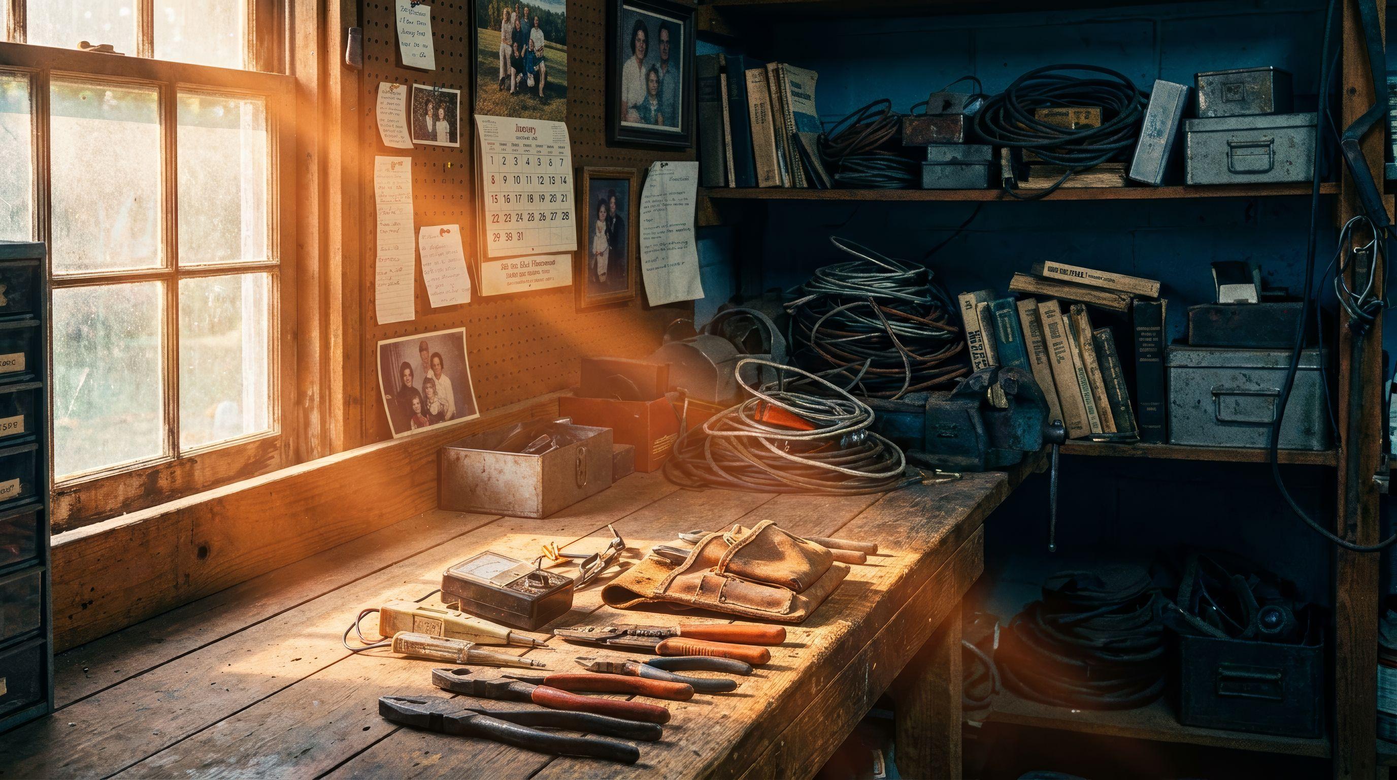 RCC Electric workshop bench with electrical tools